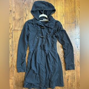 Women's Black Hooded Toggle Coat / sweater